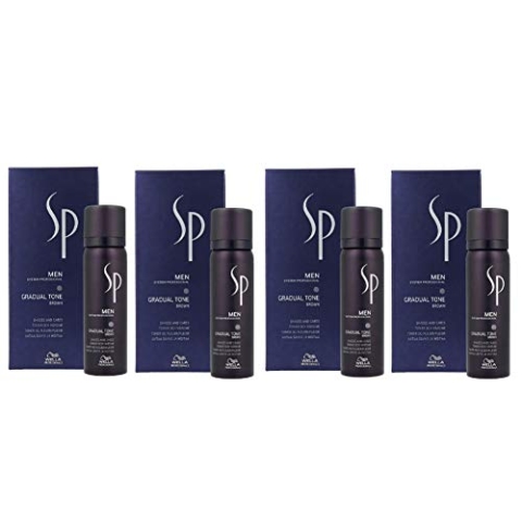 4er Wella Professionals SP Just Men Gradual Tone Pigment Mousse Braun 60 + 30 ml