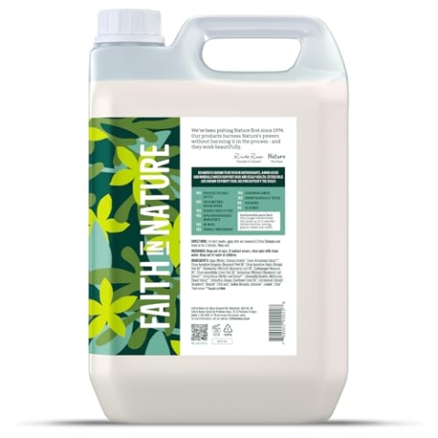 Faith in Nature Natürlicher Seetang & Zitrus Conditioner, Entgiftend, Vegan & Ohne Tierversuche, Frei von Parabenen und SLS, für Alle Haartypen, 5 L Nachfüllpackung
