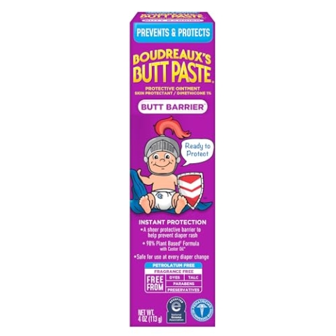Boudreaux's Butt Paste, Butt Barrier Ointment, Rash Prevention, 4oz tube