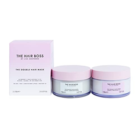 The Hair Boss by Lisa Shepherd Doppelte Haarmaske mit hydrolisiertem Keratin und Hyaluronsäure, 2 x 150 ml