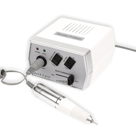 Emmi Nail Fräser Quick 2 Pro I Elektrischer Fräser für Gelnägel mit 20.000 U/Min I Elektrische Nagelfeile inkl. 4 Fräser-Bits I Entfernt Gel & Shellac