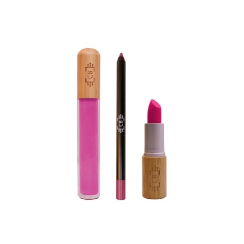 Sustainable & Vegan Lips Set Glossy | Cruelty Free (Pink)