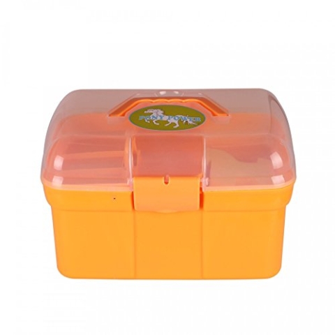 QHP Pony Power Kinder Putzbox Putzkasten gefüllt mit Vielen Artikeln (Orange)