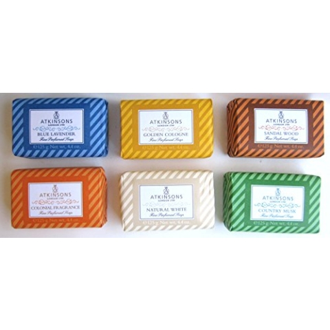 6 x Atkinsons Seifenschale blau Lavender 125 Gramm