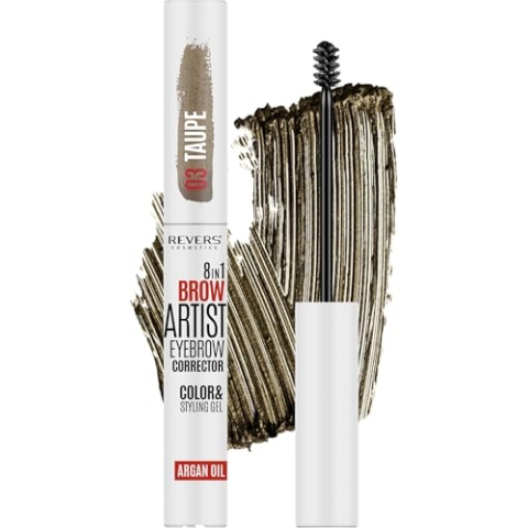 REVERS COSMETICS Brow Artist 8-in-1 Concealer-Gel für die Augenbrauen, Färbung, fixiert, verleiht Volumen, für sichtbar vollere und immer aufgeräumte Augenbrauen, schnelles Styling mit langanhaltender