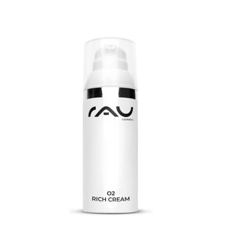 RAU O2 Rich Cream 50 ml - Feuchtigkeits-Creme für Sehr Trockene Haut mit Peptid, Aloe Vera, Ginkgo