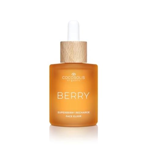 COCOSOLIS BERRY Superberry Recharge Face Elixir, Gesichtselixier mit Bio-Ölen, vegane nährende Tagespflege mit Vitamin E und Enzym-aktivierten Ölen