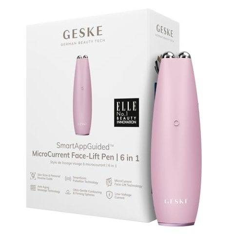 GESKE | SmartAppGuided™ MicroCurrent Face-Lift Pen | 6 in 1 | Skincare Tool mit Mikrostrom | Anti Aging Device | Gesichtsstraffung | Junge Haut ohne Falten | Gerät für das Gesicht
