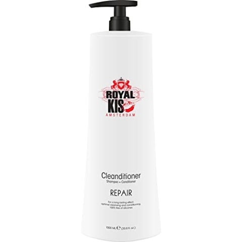 Royal KIS Repair Cleanditioner - 2 in 1: Shampoo & Conditioner - 1000 ml - beschädigtes und chemisch behandeltes Haar - mit Keratin - ohne Silikone