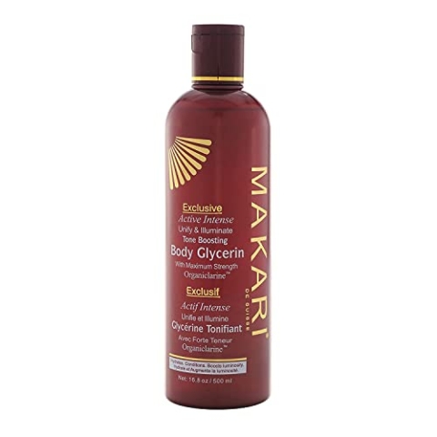 Makari Exklusiv Aktiv Intensiv Toning Glycerin 16.8oz - Haut Aufhellung & Aufhellung Feuchtigkeitscreme für Körper mit Organicarine™ - Whitening Behandlung für dunkle Markierungen & Altersflecken