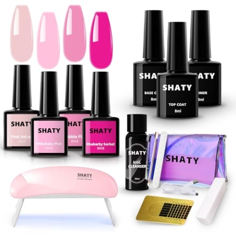 SHATY® BIAB Starter Pakket – Pink Shawty - Builder In A Bottle - BIAB Nagellak - BIAB Set - Nail Remover, 36W Lamp & Instructievideo