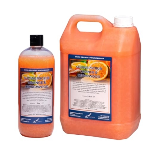 Showerscrub Orange & Cedarwood 5 Liter + 1 Liter Transparent