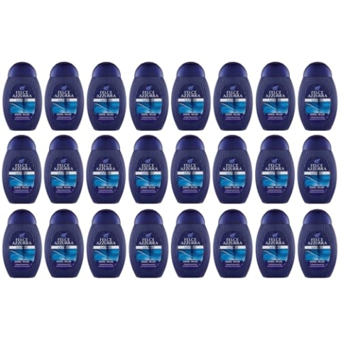 24 x Felce Azzurra Dusch-Shampoo für Herren, kühles Blau, belebendes Dusch-Shampoo, 250 ml