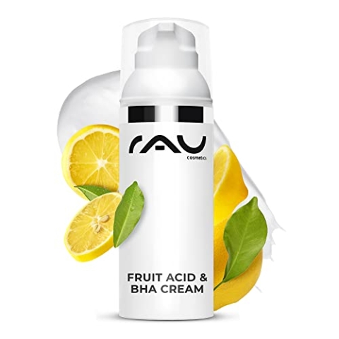 RAU Cosmetics BHA Fruchtsäure Creme Fruit Acid Cream 50 ml - Gesichtspflege bei unreine Haut, ölige Haut, Mischhaut - große Poren verkleinern - Salicylsäure Creme - Pickelcreme - Männer & Frauen