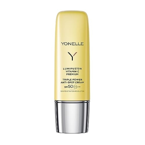YONELLE Lumifusion Gesichtscreme Damen mit Vitamin C - Skincare mit Collagen und Hyaluron - Skin Care Face Care LSF 50 - Gesichtspflege Gegen Verfärbungen - Feuchtigkeitscreme Gesicht 50ml