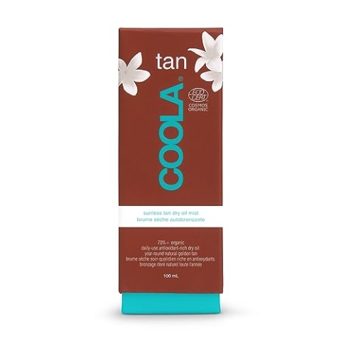 Coola Sunless Tan Dry Oil Mist, leichte künstliche Bräune, streifenfrei und übertragungsbeständig, vegan und leicht, 100 ml braun