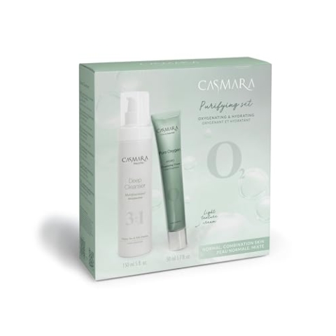 Casmara | Purifying Set | Reinigt, spendet Feuchtigkeit und Sauerstoff | Basis-Routine für alle Haut geeignet