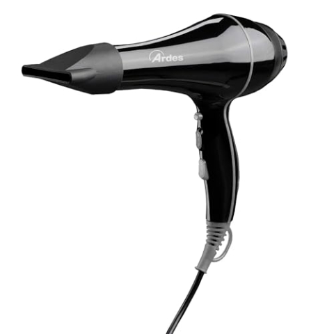 ARDES - ARM355D Haartrockner STYLO PRO - Professioneller Haartrockner mit AC-Motor - Fön 2 Zubehör Diffusor und Luftkonzentrator- Professioneller Fön mit abnehmbarem Filter, Haken, Langes Kabel