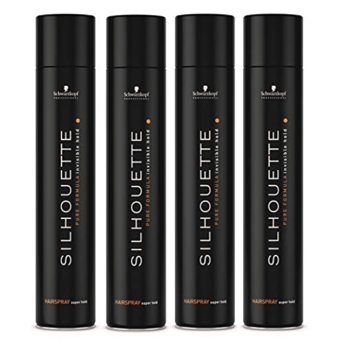 4er Super Hold Hairspray Haarspray Black Silhouette Styling Schwarzkopf 750 ml
