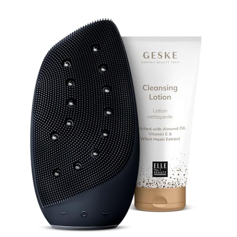 GESKE | SmartAppGuided™ Sonic Thermo Facial Brush & Face-Lifter | 8 in 1 + GESKE Cleansing Lotion | Set mit passender Kosmetik-Zugabe | Beauty-Bundle
