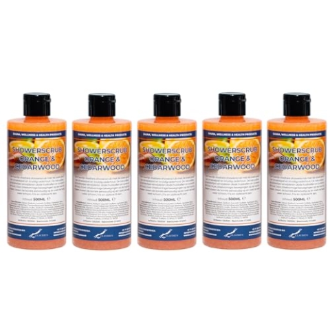 Showerscrub Orange & Cedarwood 5 x 500 ml - Transparent