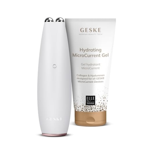 GESKE | MicroCurrent Face-Lift Pen 6 in 1 inkl. Hydrating MicroCurrent Gel | SmartAppGuided Mikrostrom-Device | Set mit passender Kosmetik-Zugabe | Beauty-Bundle