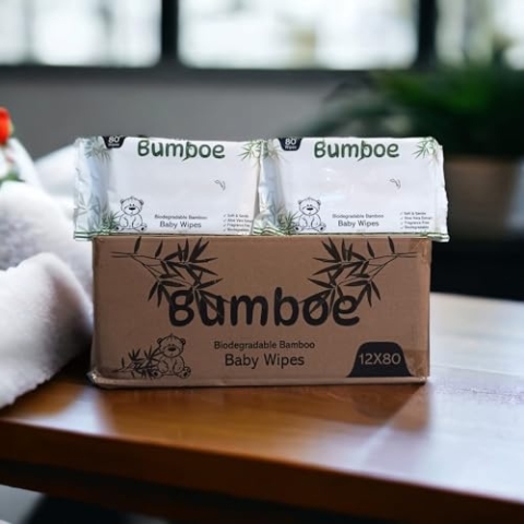 Bumboe 12x80 Stück 960 Tücher biologisch abbaubar plastikfrei, parfümfrei