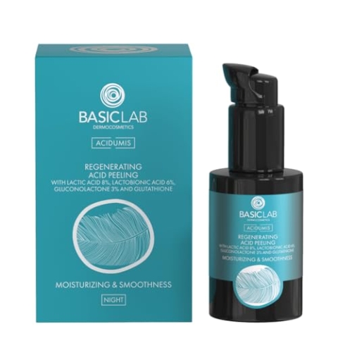 BasicLab Dermocosmetics Regenerierendes Säure-Peeling | 30 ml | Milchsäure, Lactobionsäure, Gluconolacton | Erneuert und regeneriert die Haut, verbessert die Hydratation und gleicht den Hautton aus
