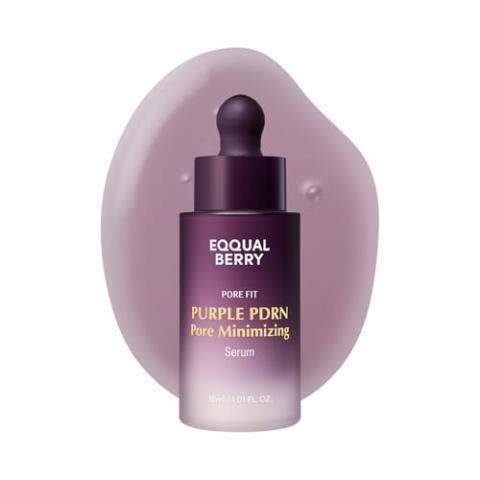 EQQUALBERRY Purple PDRN Pore Minimizing Serum – Vegan Collagen & Peptide for Pore Refining & Skin Elasticity | Niacinamid & CICA Exosome for Calming | Korean Glass Skin, 30 ml