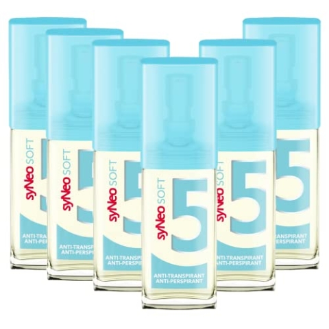 syNeo 5 soft Antitranspirant-Deo Spray – sanfter Schutz gegen Schwitzen, auch für empfindliche Haut & Intimbereich – ohne Alkohol, mit Aloe Vera, halal-zertifiziert – für Damen & Herren – 6 x 30 ml