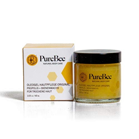 PureBee Oleogel Hautpflege Original mit Bienenwachs und Propolis | natürliche Gesichtspflege für trockene Haut | Parfümfrei | Handgemacht in Baden-Württemberg | (60ml)