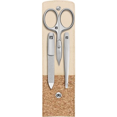 ZWILLING TWINOX Maniküre Premium Nagel-Set 3-teilig, Pediküre Pflege für Hände und Füße in Reisegröße, Kork Edition, Beige