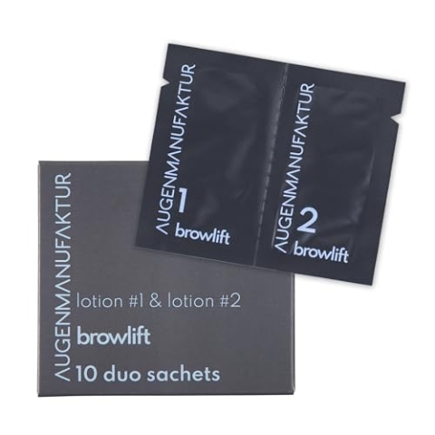 Augenmanufaktur Browlift Duo Sachets 10er Pack – Augenbrauenlifting Lotionen #1 Und #2, Augenbrauenformung und voluminöser langlebiger 3D Augenbrauen Effekt