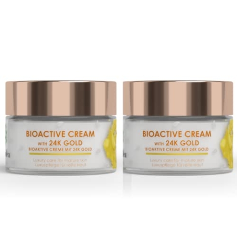 Green idea - Gesichtscreme mit Gold – Anti Falten Creme mit 24k Gold - reife Haut Gesichtspflege –Anti-Aging - Feuchtigkeitscreme – reine Goldpartikel – Gesichtscreme trockene Haut 50 ml