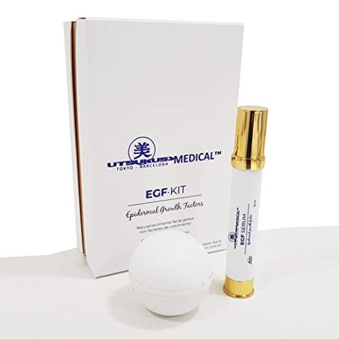 UTSUKUSY - EGF Plasma Skin Set - Regenerierende Hautpflege - Serum & Creme - EGF-Technologie für alle Hauttypen - Feuchtigkeit & Anti-Aging - 50ml/35ml