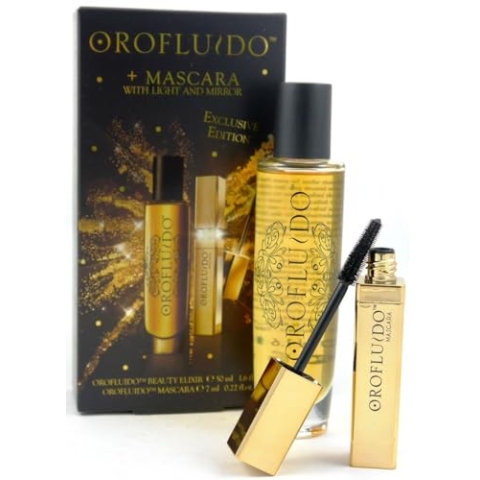 REVLON PROFESSIONAL Orofluido Elixir 50 ml + Wasserabweisende Mascara - Schwarz, Nährend und Langanhaltend, Voller Deckkraft