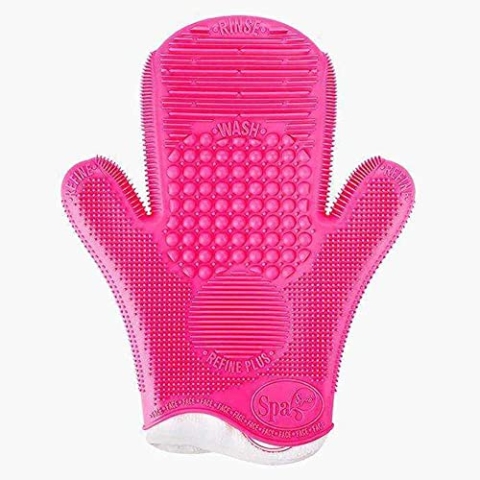 Sigma 2X Sigma Spa™ Pinselreinigungshandschuh – Silikon Make-up Pinsel Reinigungshandschuh - Reisefreundlich - 8 verschiedene Texturen zum Reinigen von Make-up-Pinseln - Rosa