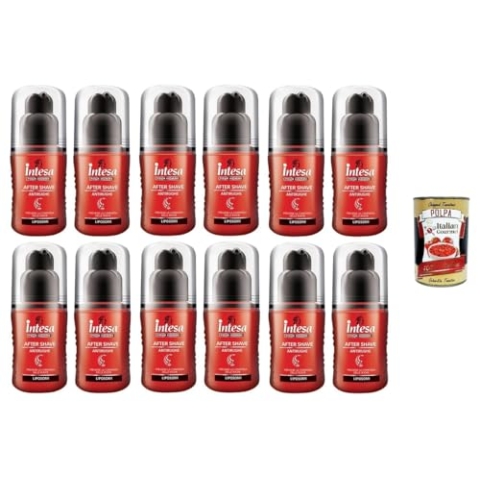 Intesa Pour Homme After Shave Antirughe Feuchtigkeitsspendend Gegen Falten,Ohne Alkohol 12x 100ml + Italian Gourmet polpa 400g
