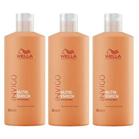 3er Nutri Enrich Deep Nourishing Shampoo Invigo Wella Professionals mit Goji Beeren 500 ml