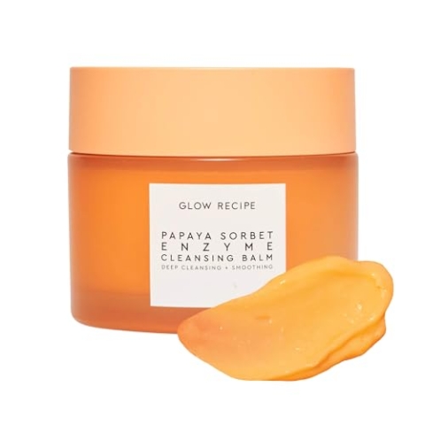 Glow Recipe Papaya Cleansing Balm - Exfoliating Enzyme Cleansing Balm + Makeup Remover for Clean, Soft, Glowing Skin - Vegan Face Cleanser with Papaya Seed Oil + Blueberry Extract (100ml / 3.4 fl oz)