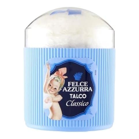 6x Paglieri Felce Azzurra Talco Classico con Piumino Body Powder Classic Talc with Sponge 250 g + Italian Gourmet polpa 400g