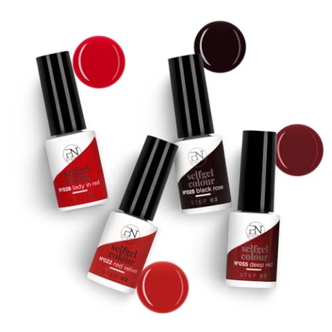 PN Selfcare Gel Nagellack Set – 4 Farben UV Gel Nagellack – Nagellack Set für langanhaltender Glanz – Semi Permanent & tierversuchs frei - Gel Polish Timeless Red