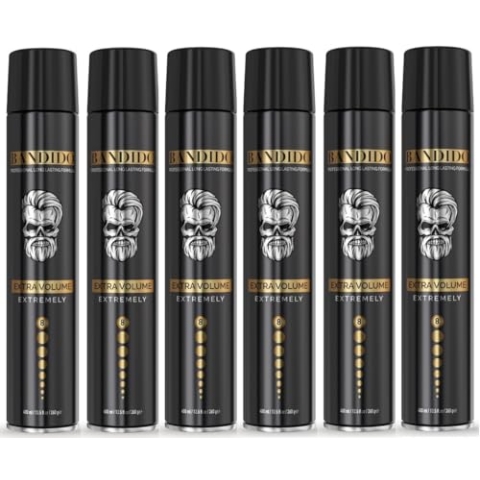 Bandido Hair Spray Maximum Hold Extra Volumen 400ml Haarspray Friseurbedarf Haar Styling für alle Haartypen Hairspray für Damen und Herren (6x 400ml)