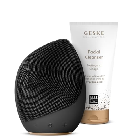 GESKE | Sonic Facial Brush 5 in 1 inkl. Facial Cleanser | SmartAppGuided Gesichtsbürste | Set mit passender Kosmetik-Zugabe | Beauty-Bundle
