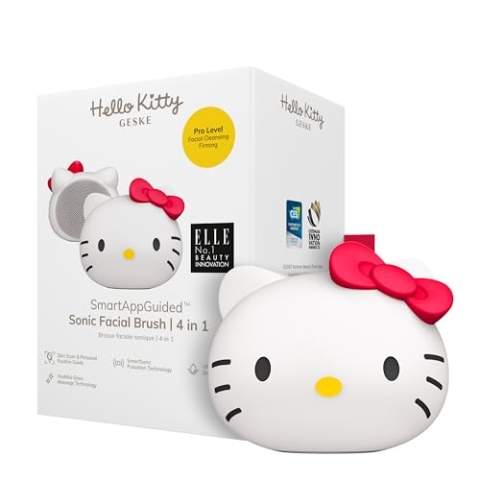 GESKE x Hello Kitty | SmartAppGuided™ Sonic Facial Brush | 4 in 1 | Elektrische Gesichtsreinigungsbürste | Reinigungsbürste | Gesichtsbürste | Hautreinigung | Skincare | sanfte Reinigung