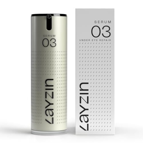 LAYZIN SERUM 03 für eine strahlende Augenpartie | gegen Augenringe, Schwellungen, Pigmentflecken und Fältchen | stärkt die Kollagen- und Elastinmatrix | Pflege mit patentiertem Peptidkomplex | 30 ml
