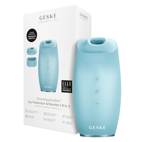 GESKE | SmartAppGuided™ Lip Volumizer & Booster | 6 in 1 | Quick Lip Plumper | Lippenbooster vollere Lippen | Lippenauffüller & Lippenvergrößerer automatisch | Vergrößerung Lippen Volumen Selfie