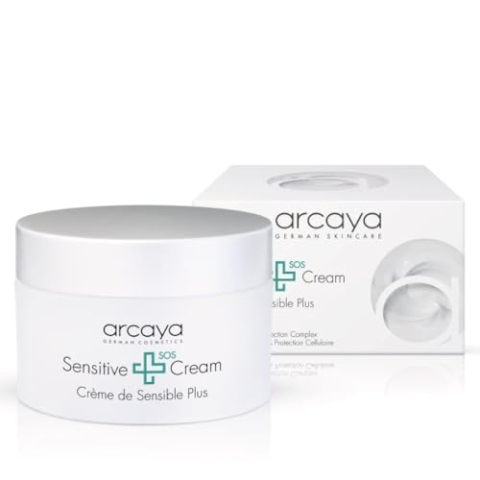 arcaya Sensitive Plus Cream | Intensivpflege Sensible, Anspruchsvolle Haut | Beruhigende Gesichtscreme mit Aloe Vera, Tigergras, Ectoin & Squalane | Reduziert Rötungen | Stärkung der Hautbarriere