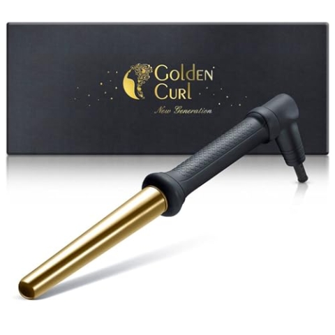 Lockenstab für Beach Waves - 5 Jahre Sorgenfreiheit - Lockenstab für Haar Locken - Lockenstyler Hair Curler Lockeneisen Gerät für kurze und lange Haare (18 mm – 25 mm, Gold)