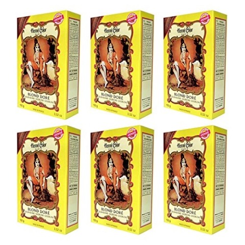 6 X 100g Henna Color Naturhaarfärbemittel Pulver Farbe Öko Goldblond